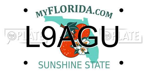 L9AGU Florida License Plate