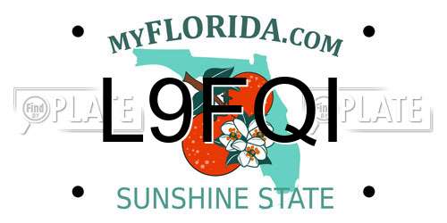 L9FQI Florida License Plate