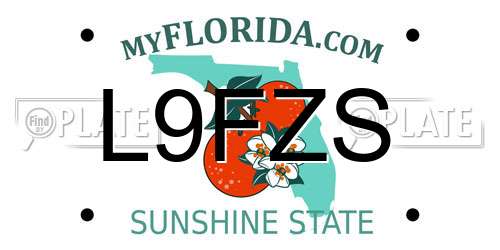 L9FZS Florida License Plate