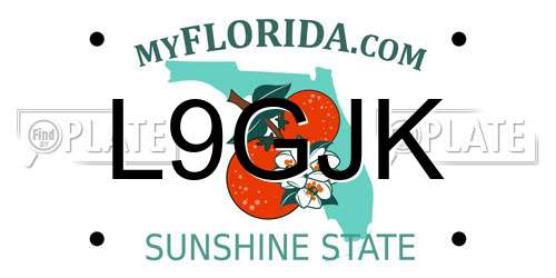 L9GJK Florida License Plate