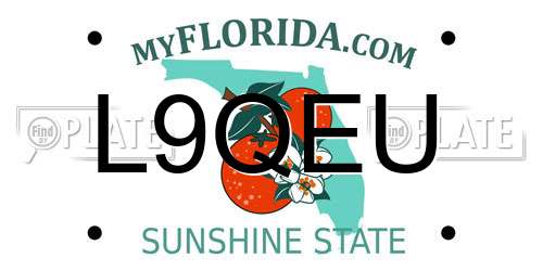 L9QEU Florida License Plate