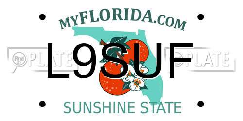 L9SUF Florida License Plate