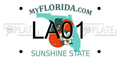 LA01 Florida License Plate