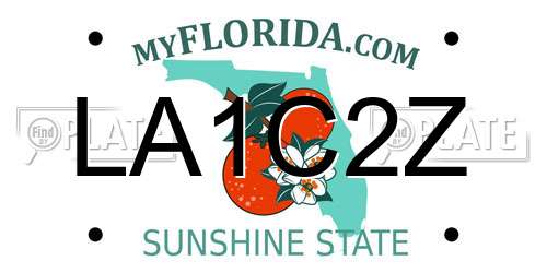LA1C2Z Florida License Plate