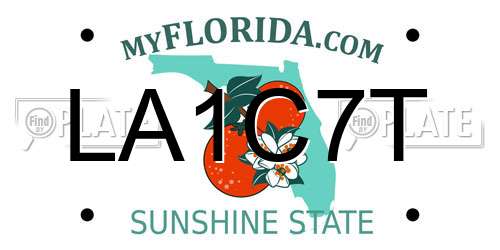 LA1C7T Florida License Plate