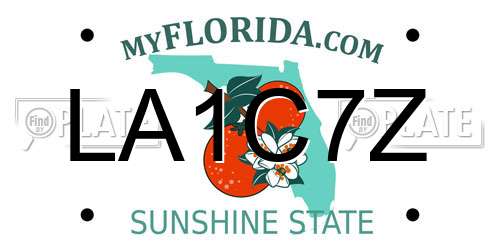 LA1C7Z Florida License Plate