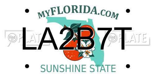 LA2B7T Florida License Plate