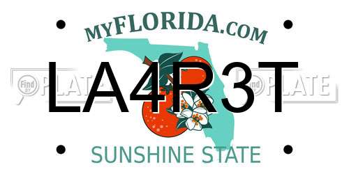 LA4R3T Florida License Plate
