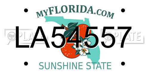 LA54557 Florida License Plate
