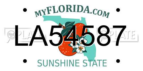 LA54587 Florida License Plate