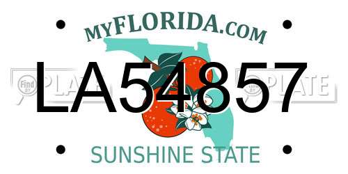LA54857 Florida License Plate