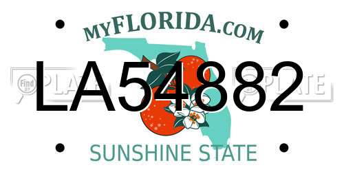 LA54882 Florida License Plate