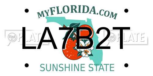 LA7B2T Florida License Plate