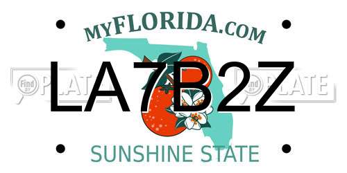 LA7B2Z Florida License Plate