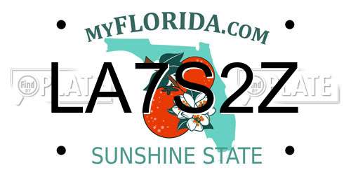 LA7S2Z Florida License Plate