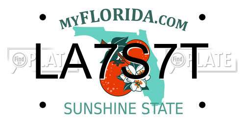 LA7S7T Florida License Plate