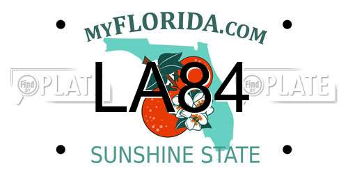 LA84 Florida License Plate