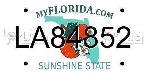 LA84852 Florida License Plate