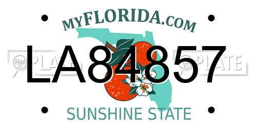 LA84857 Florida License Plate