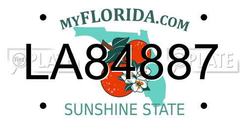 LA84887 Florida License Plate