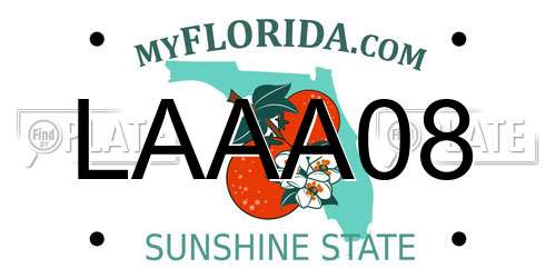 LAAA08 Florida License Plate