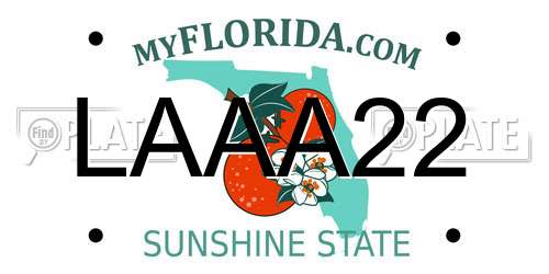 LAAA22 Florida License Plate