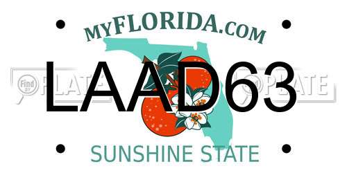 LAAD63 Florida License Plate