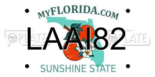 LAAI82 Florida License Plate