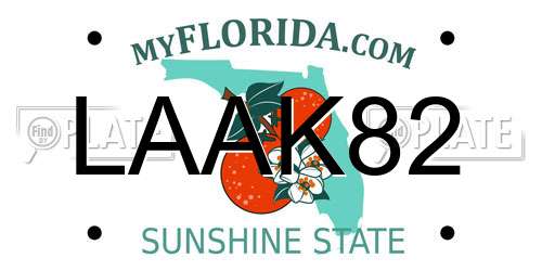 LAAK82 Florida License Plate