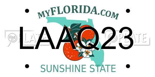 LAAQ23 Florida License Plate