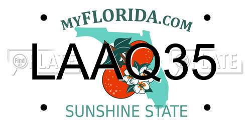 LAAQ35 Florida License Plate