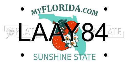LAAY84 Florida License Plate