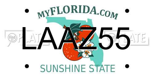 LAAZ55 Florida License Plate