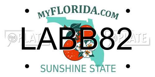 LABB82 Florida License Plate