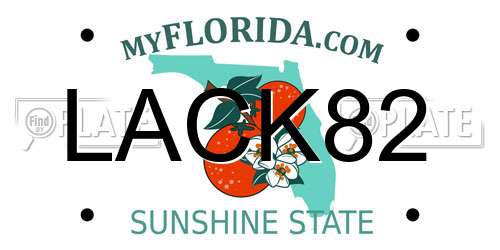 LACK82 Florida License Plate