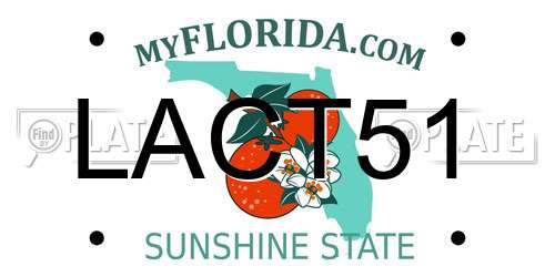 LACT51 Florida License Plate
