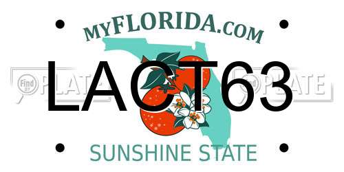 LACT63 Florida License Plate