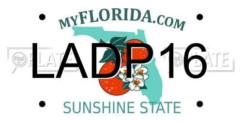 LADP16 Florida License Plate