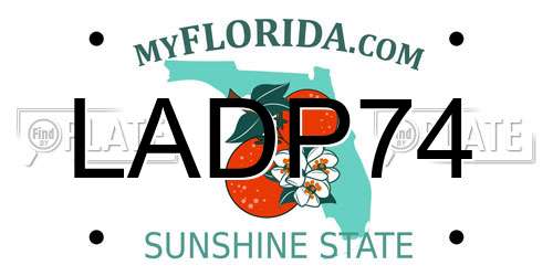 LADP74 Florida License Plate