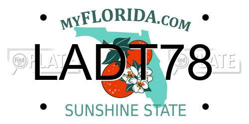 LADT78 Florida License Plate