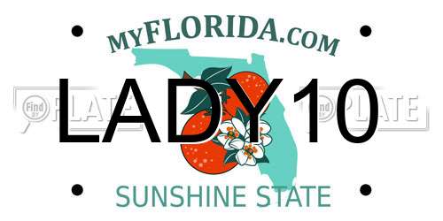 LADY10 Florida License Plate