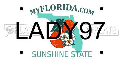 LADY97 Florida License Plate
