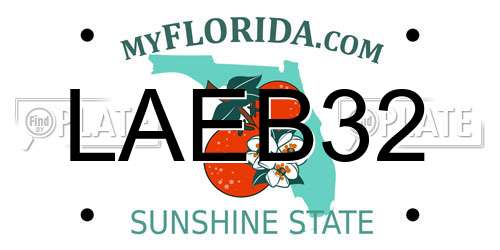 LAEB32 Florida License Plate