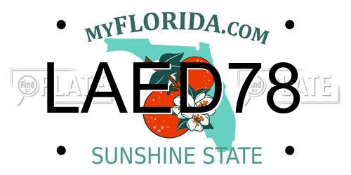 LAED78 Florida License Plate