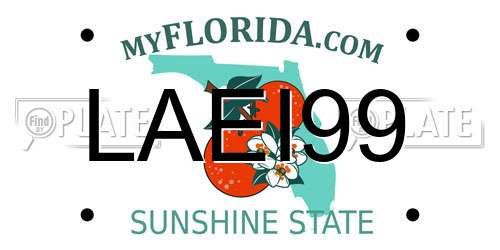 LAEI99 Florida License Plate