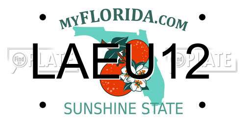LAEU12 Florida License Plate