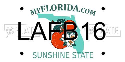 LAFB16 Florida License Plate