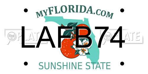 LAFB74 Florida License Plate