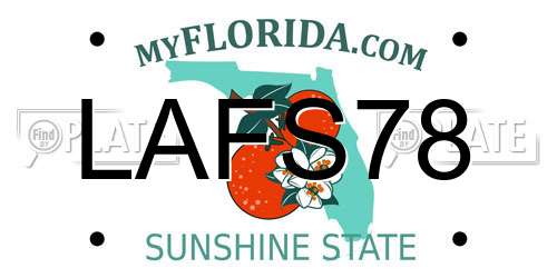 LAFS78 Florida License Plate