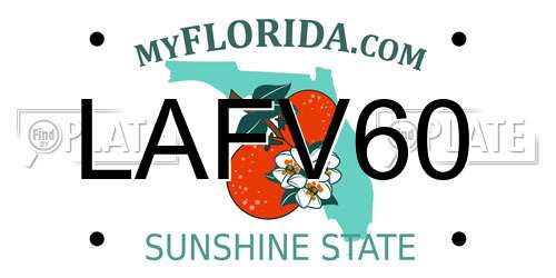 LAFV60 Florida License Plate